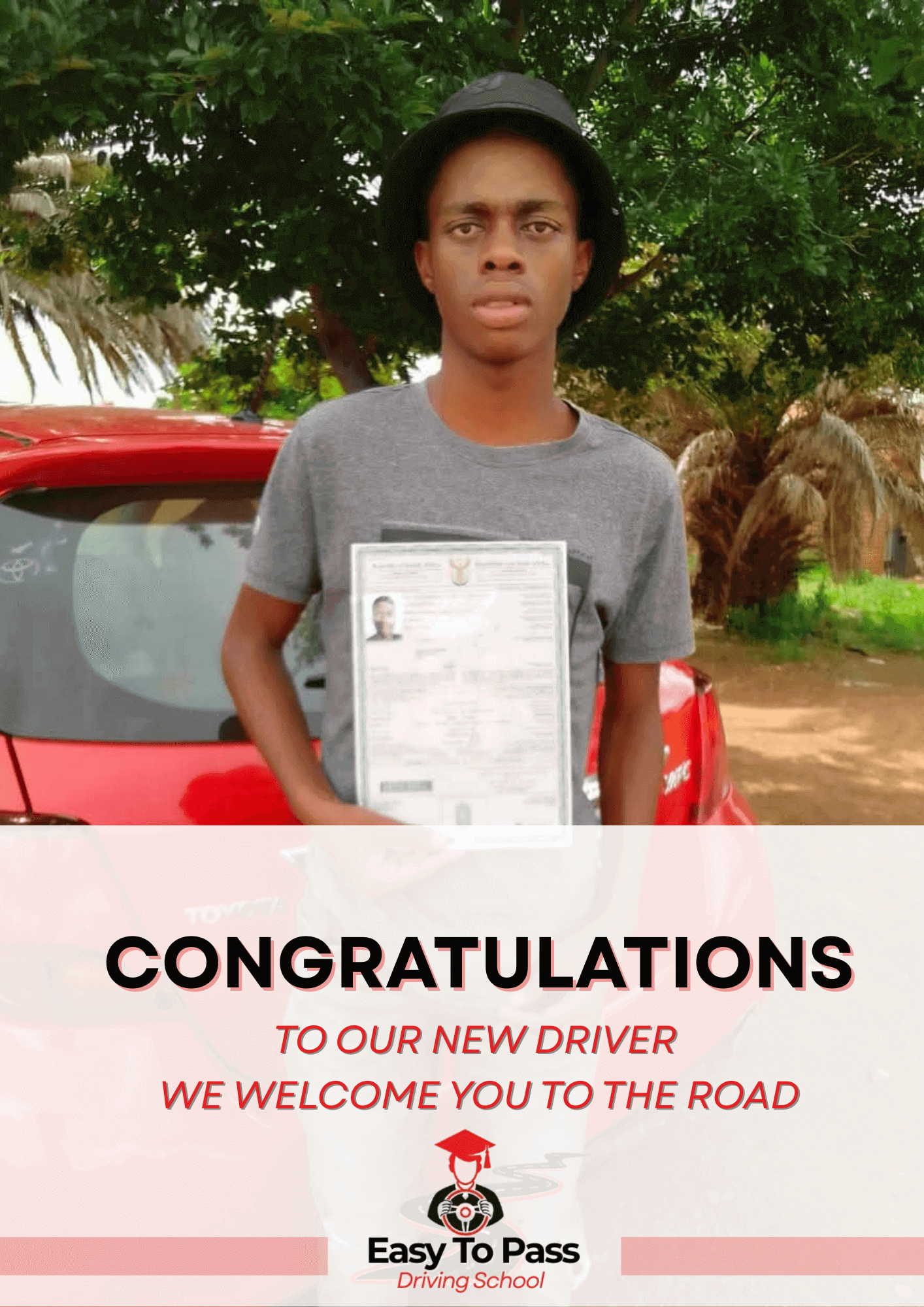 Happy student passing test